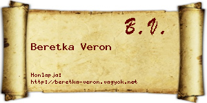 Beretka Veron névjegykártya